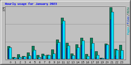 Hourly usage for January 2023